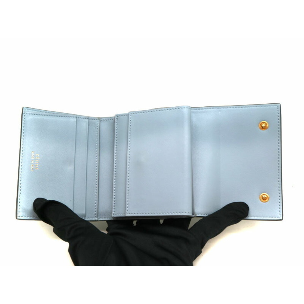 Celine Folded Multi Function Compact Wallet Leath… - image 7